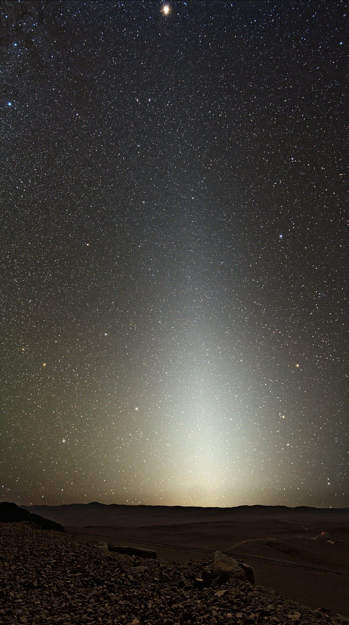 Zodiacal light seen from Paranal