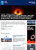 ESO — Astronomer tar den första bilden av ett svart hål — Science Release eso1907sv