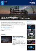 ESO — ESO’s Extremely Large Telescope is now half completed — Organisation Release eso2310