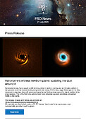 ESO — Astronomers witness newborn planet sculpting the dust around it — Press Release eso2513