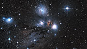 Infrared/visible crossfade of the Monoceros R2 star-forming region (Unannotated)