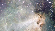 Panning across the VST image of the star-forming region Messier 17