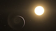 Taiteilijan näkemys kuuluisasta eksoplaneetasta Tau Boötis b