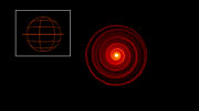 Slicing through a 3D model of the material around the red giant star R Sculptoris