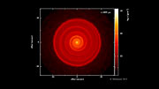 Modello dell'evoluzione della materia che circonda la stella R Sculptoris nel prossimi 2000 anni