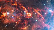 Uno sguardo da vicino alla zona della Nebulosa di Orione osservata da APEX