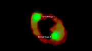 Animation der ALMA-Beobachtungen eines supermassereichen Schwarzen Lochs mit Gravitationslinseneffekt