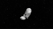 En kunstners forestilling af asteroiden (25143) Itokawa