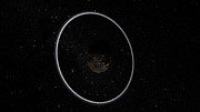 Artist's impression of ring system around asteroid Chariklo