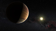 Impressão artística do exoplaneta 51 Pegasi b