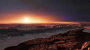 Planeten som kretsar kring Proxima Centauri som den skulle kunna se ut