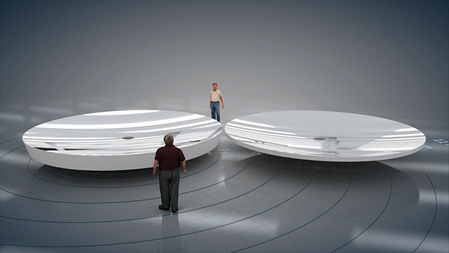 Comparison of the main mirrors of the ESO 3.6-metre telescope and the NTT