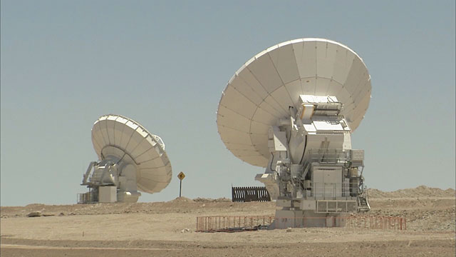 An ALMA antenna on the move