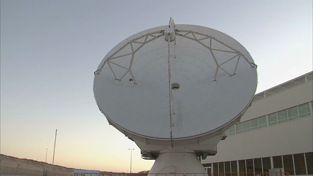 An ALMA antenna on the move