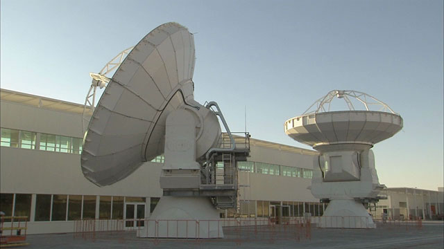 An ALMA antenna on the move