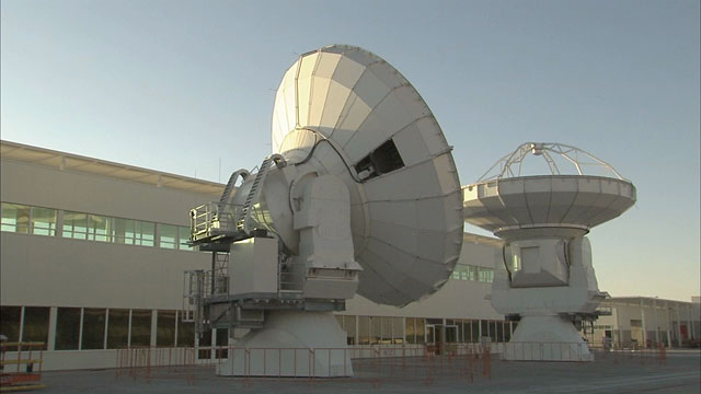 An ALMA antenna on the move