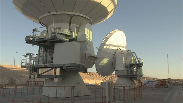 An ALMA antenna on the move