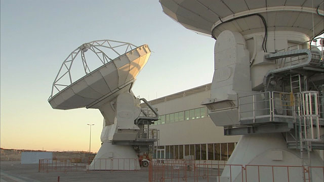 An ALMA antenna on the move