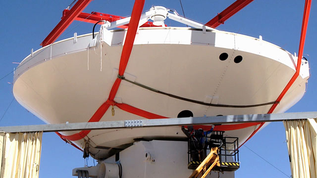 The assembling of an ALMA antenna at the Operations Site Facility (OSF) 4