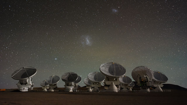 The ALMA Antennas and the Magellanic Clouds