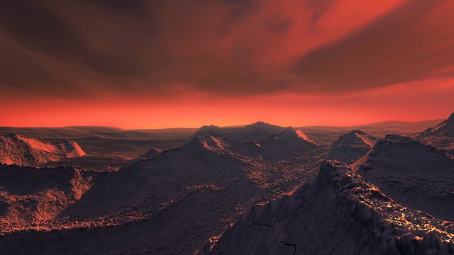 Explorando a superfície de uma super-Terra em órbita da Estrela de Barnard (imagem artística)