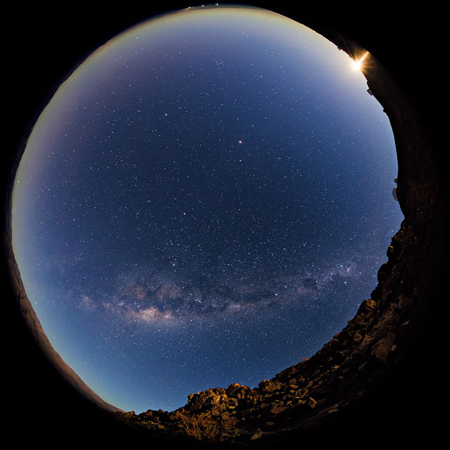 The Milky Way and the Moon