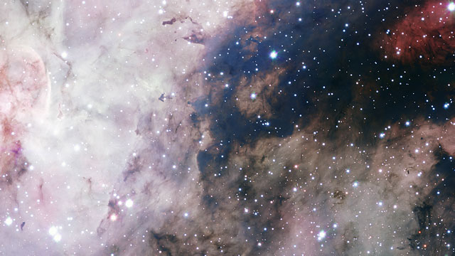 Panorâmica sobre a imagem VST da Nebulosa Carina