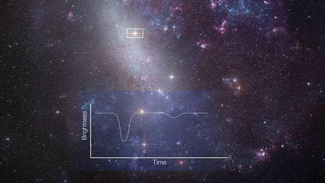 Zoom su una binaria a eclisse nella Grande Nube di Magellano