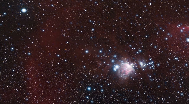 Zooming in on an APEX view of part of the Orion Nebula