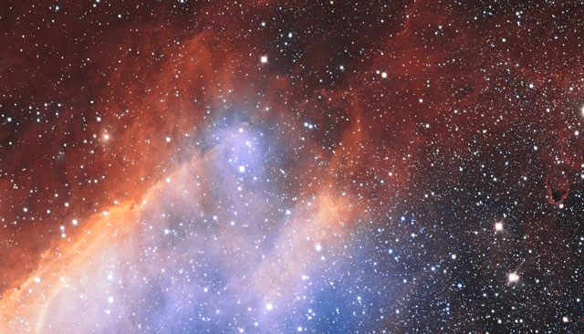 Panorâmica da Nebulosa do Camarão obtida com o VST do ESO