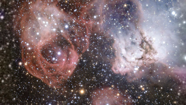 Zooma in mot stjärnbildningsområdet NGC 2035