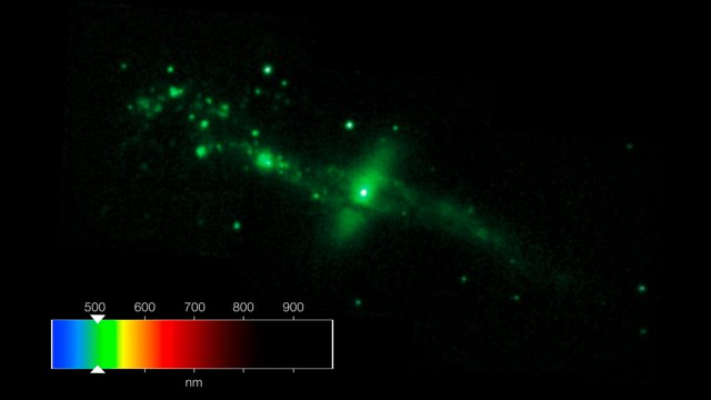 Pohled na galaxii NGC 4650A přístrojem MUSE