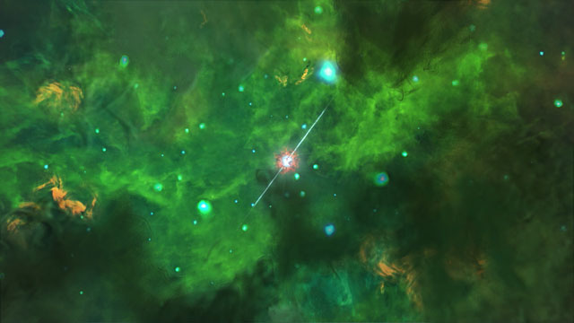 Gamma-ray burst buried in dust (artist’s impression)