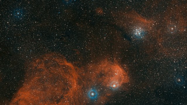 Zoom sull'ammasso stellare brillante NGC 3293