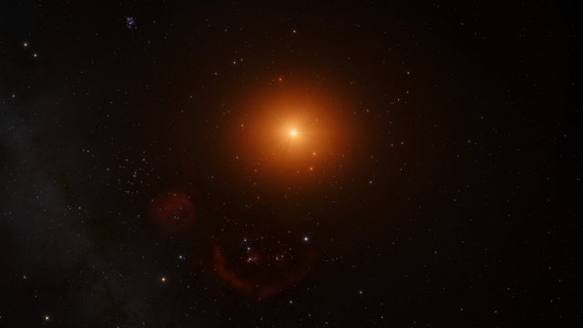 Animatie van de planeten die om TRAPPIST-1 draaien