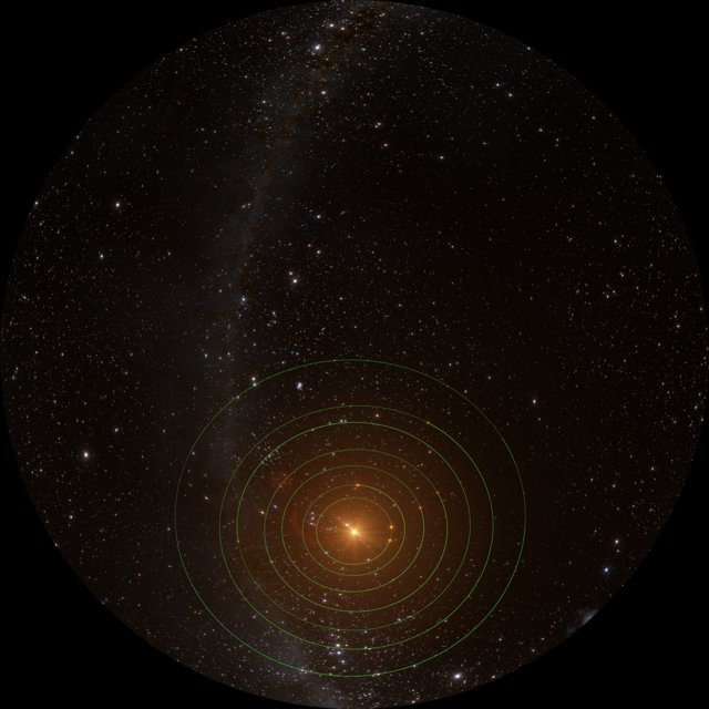TRAPPIST-1 planetary system seen from above (fullldome)