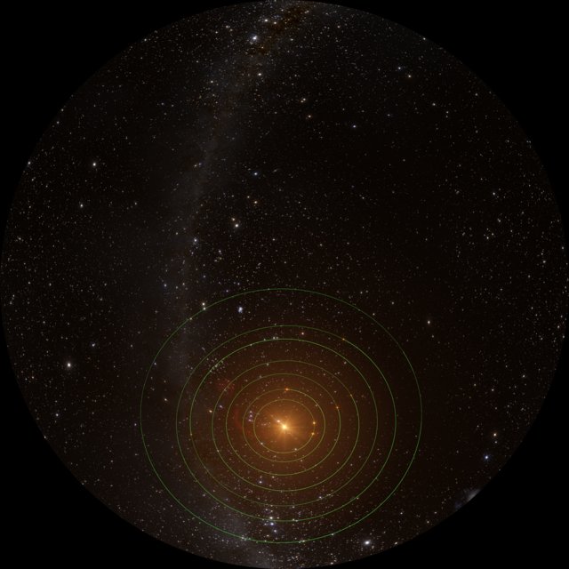 TRAPPIST-1 planetary system seen from above (fullldome)