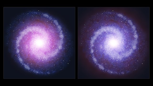 Confronto tra la rotazione di galassie a disco nell'Universo distante e al giorno d'oggi
