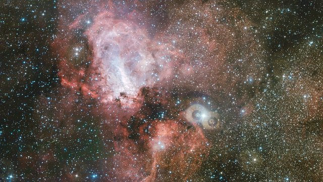 A região em torno da Nebulosa Ómega vista pelo VST
