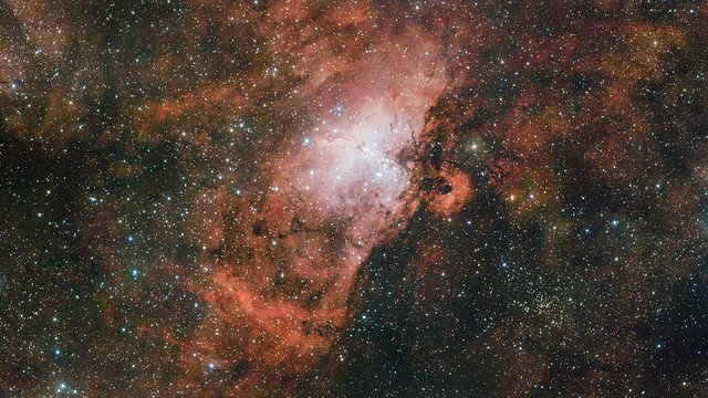 A região em torno da Nebulosa da Águia vista pelo VST
