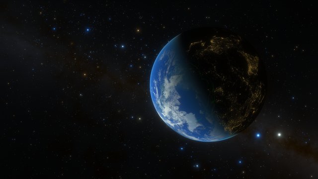 Flug von der Erde zum Stern WASP-19 im Sternbild Vela