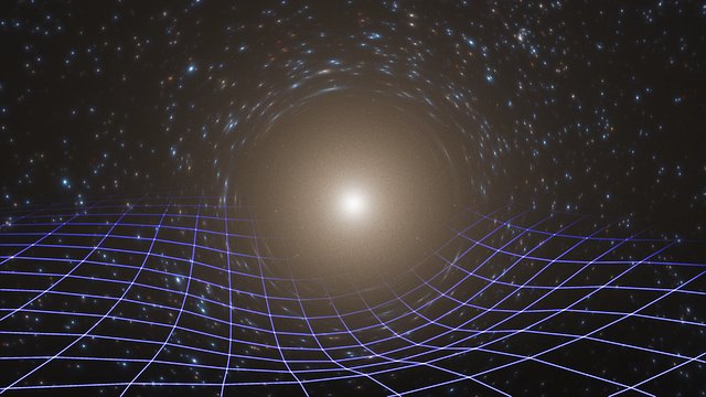 Artist’s impression of massive object distorting spacetime