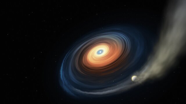 Künstlerische Animation des WDJ0914+1914-Systems