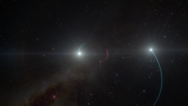 Artist’s animation of the triple system with the closest black hole