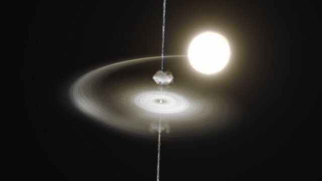 Artist’s animation of the pulsar PSR J1023+0038