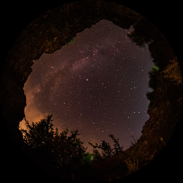 The Milky Way crosses a Greek summer sky