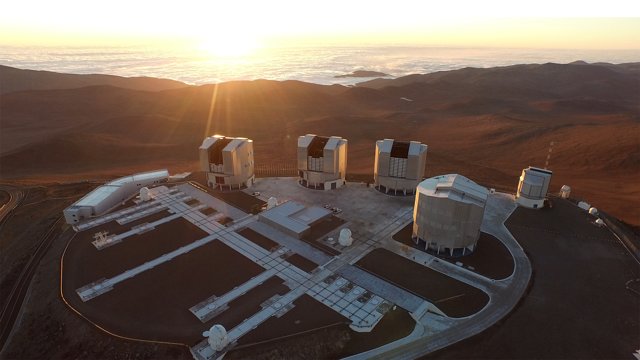 Drone flight over Paranal