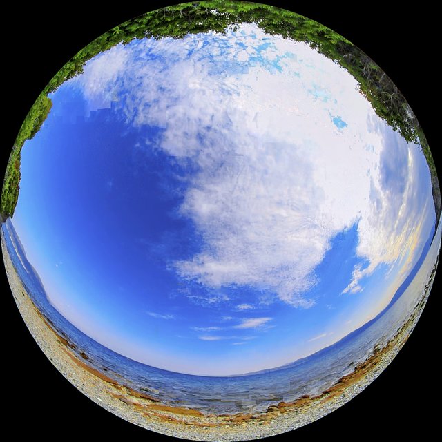 Fulldome footage on the sea shore