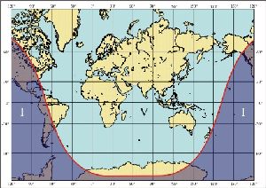 Visibility of Mercury transit on May 7, 2003