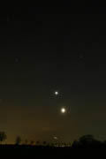 Venus and the Moon above the Horizon